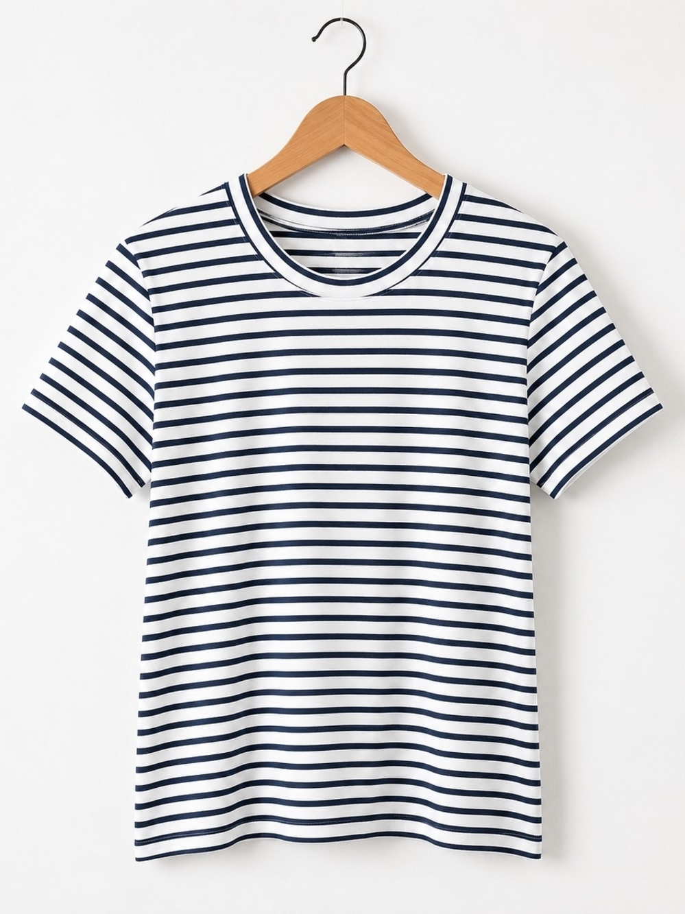 J CREW Striped Navy and White Crewneck Tee - Women - Picture 3 of 5